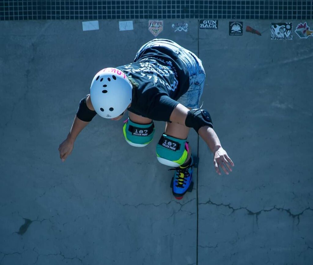 Roller Skater in a skate park bowl